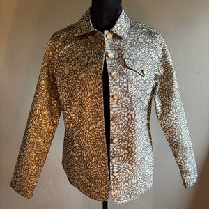 NWT Laura Ashley Gold & Black Patterned Lined Blazer Jacket Women’s Sz Small